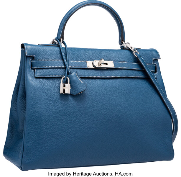 Hermes Kelly Bag, Blue Cobalt, 35cm, Togo With Palladium