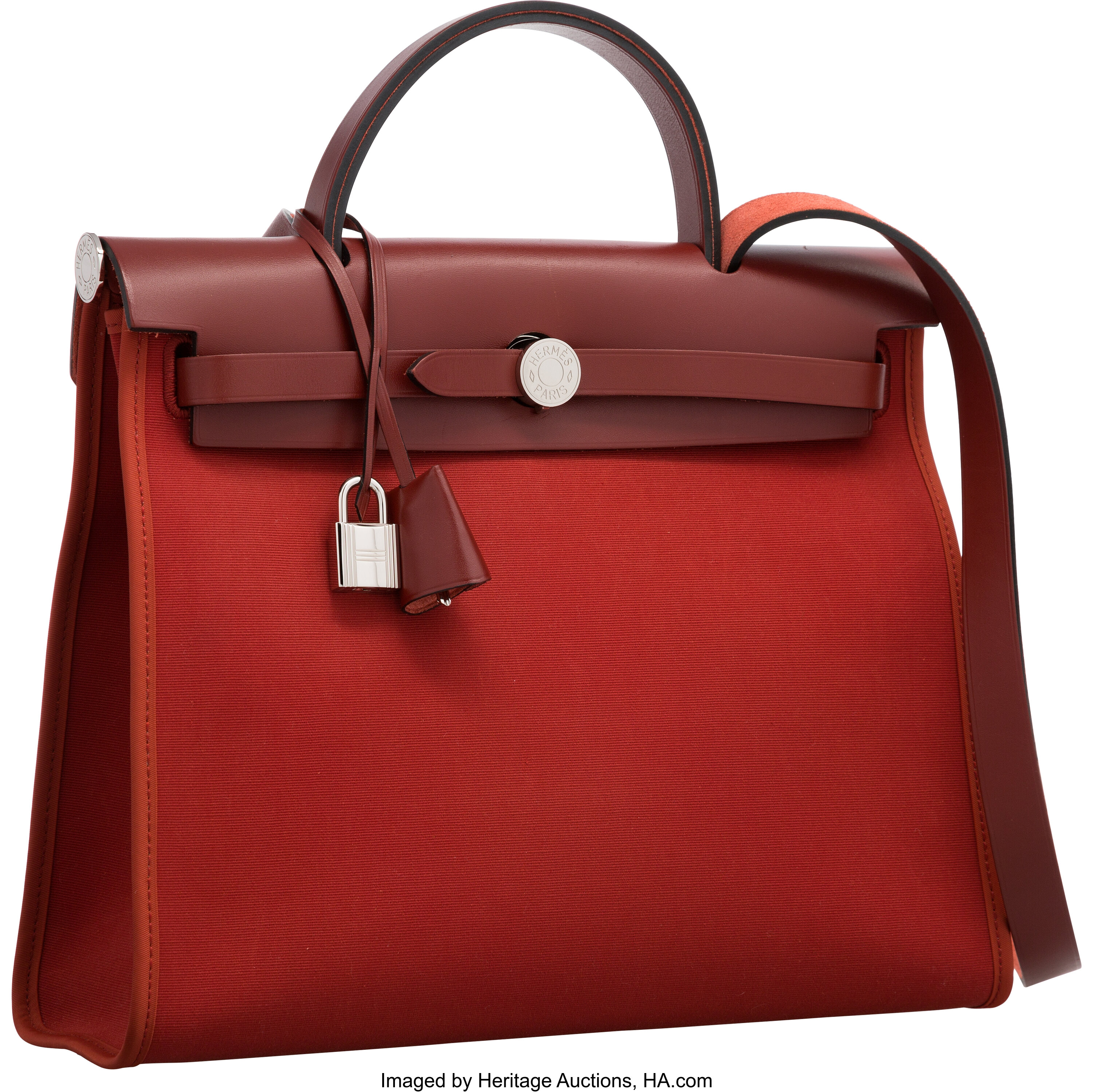 Hermès Herbag 31 Vache Hunter Toile Quadrille Vikinig Rouge H