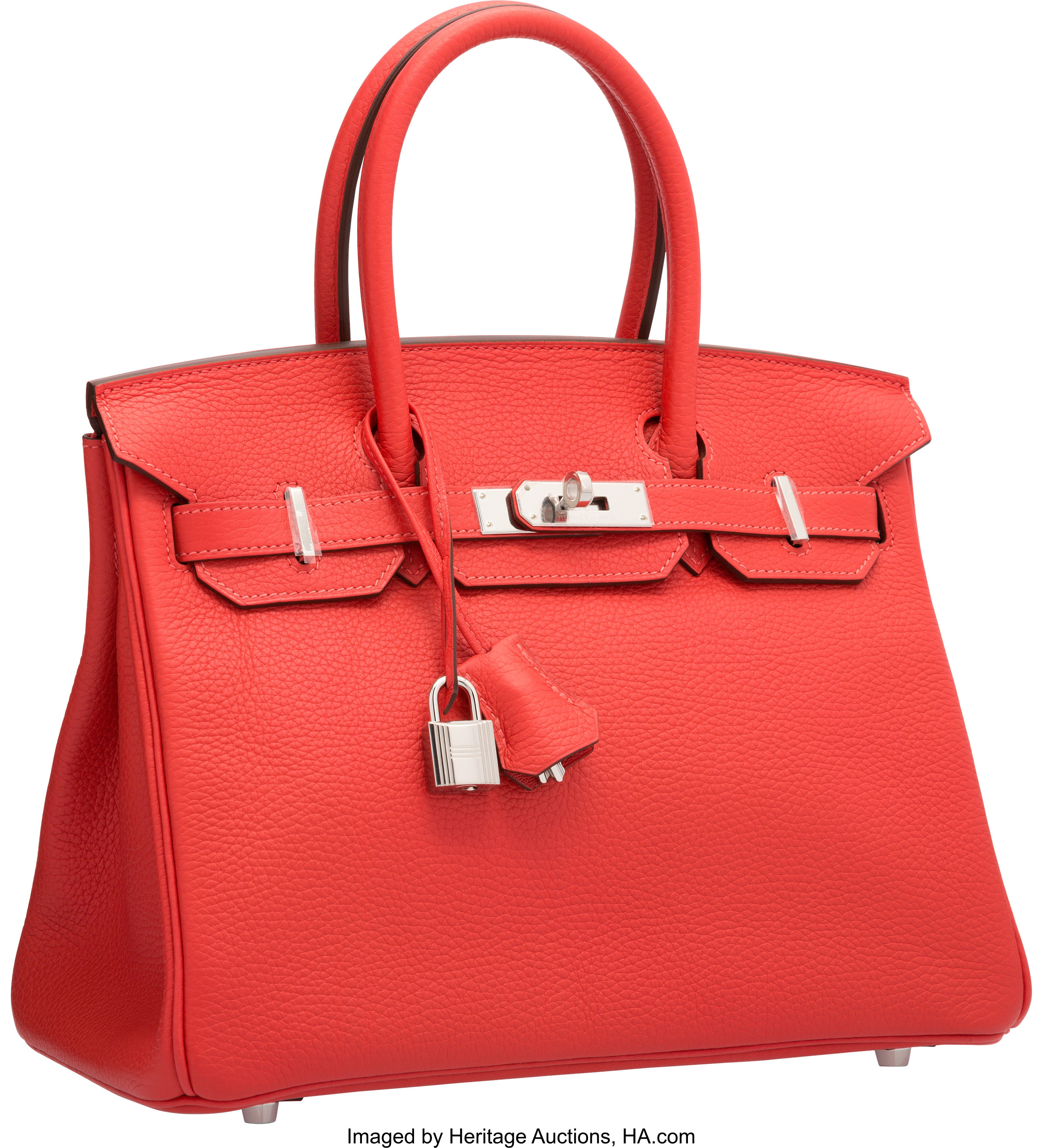 Sold at Auction: Hermes HAC Birkin Bag Rouge Grenat Togo with