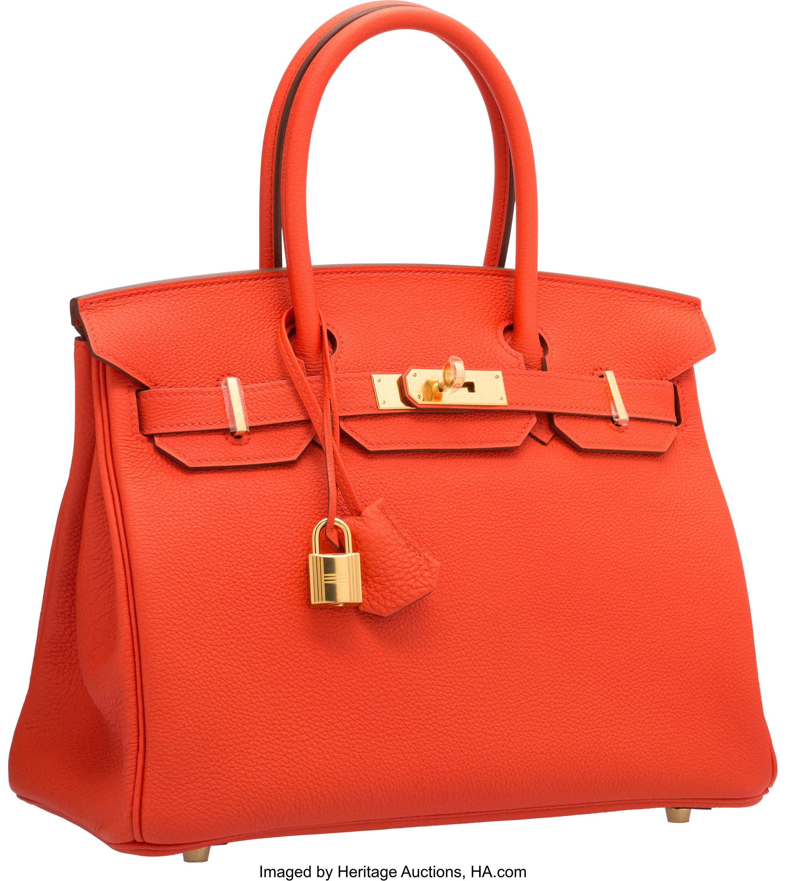 Sold at Auction: Hermes 35cm Tri-Color Togo Leather Birkin Bag W/Clochette,  Lock/Keys, & Dust Bag