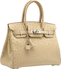 Hermes Birkin 25 Limited Edition Blanc Casse Lizard Bag Gold Hardware