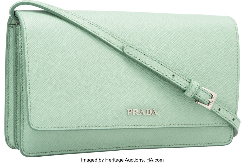 Saffiano patent leather crossbody bag Prada Green in Patent leather -  33541828