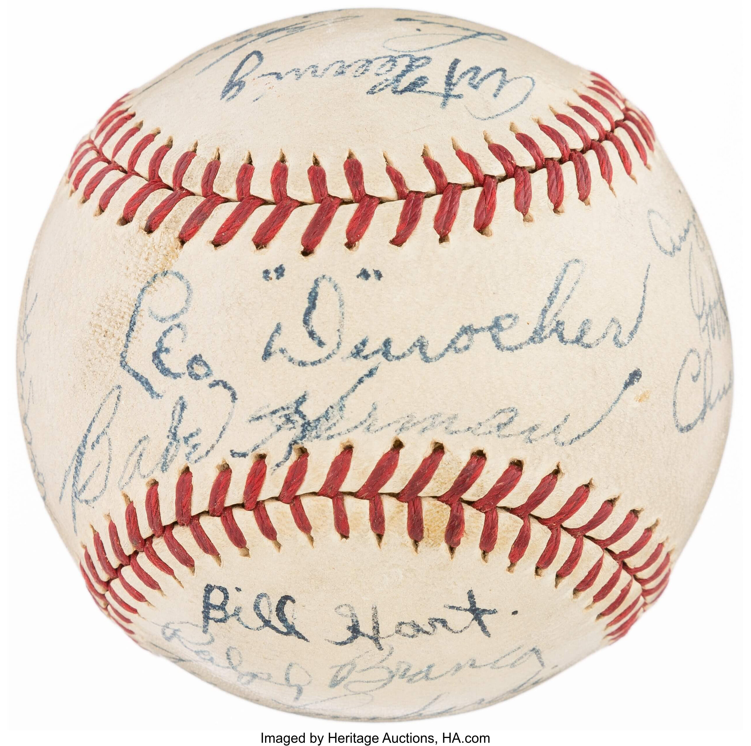 1945 Brooklyn Dodgers Team Signed Baseball (16 Signatures)., Lot #42068