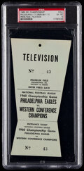 1960 NFL Championship Game Packers vs. Eagles Full Ticket, PSA, Lot #82374