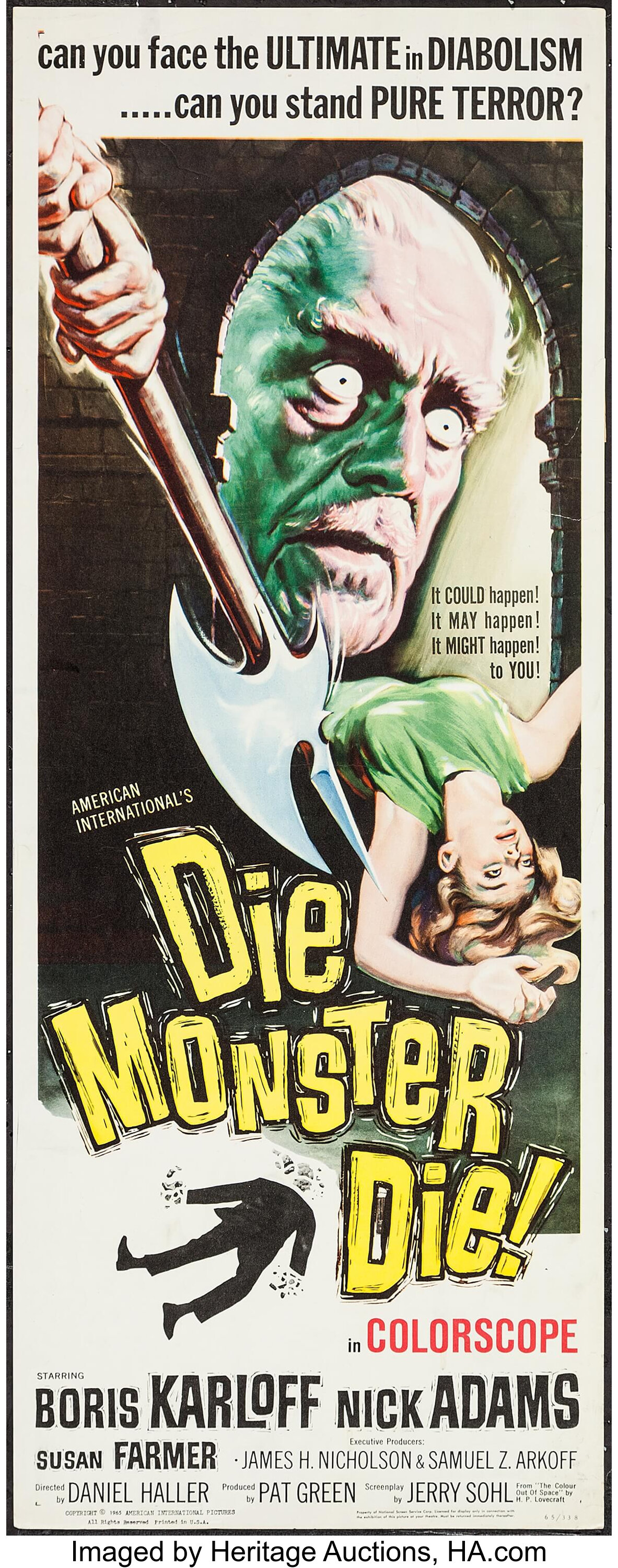 Die Monster Die! (American International, 1965). Insert (14