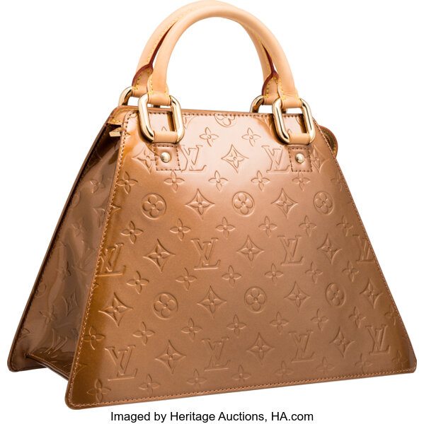 Louis Vuitton Bronze Vernis Leather Forsyth GM Bag. Excellent