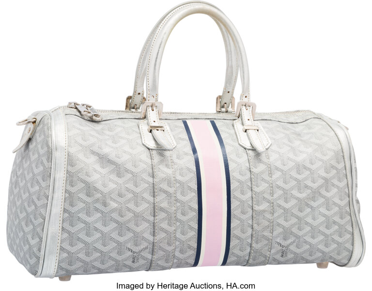 Goyard White Goyardine Coated Canvas Backpack with Silver Hardware