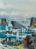 Mort Künstler (american, B. 1931). The Sinking Of Yamato, Stag 