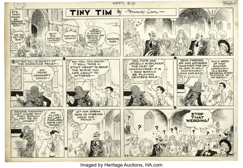 Stanley Link - Tiny Tim Sunday Comic Strip Original Art, Group of