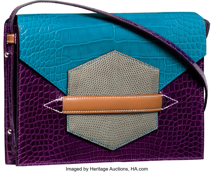 Hermes Blue Alligator Wallet with Removable Coin Purse - Handbags