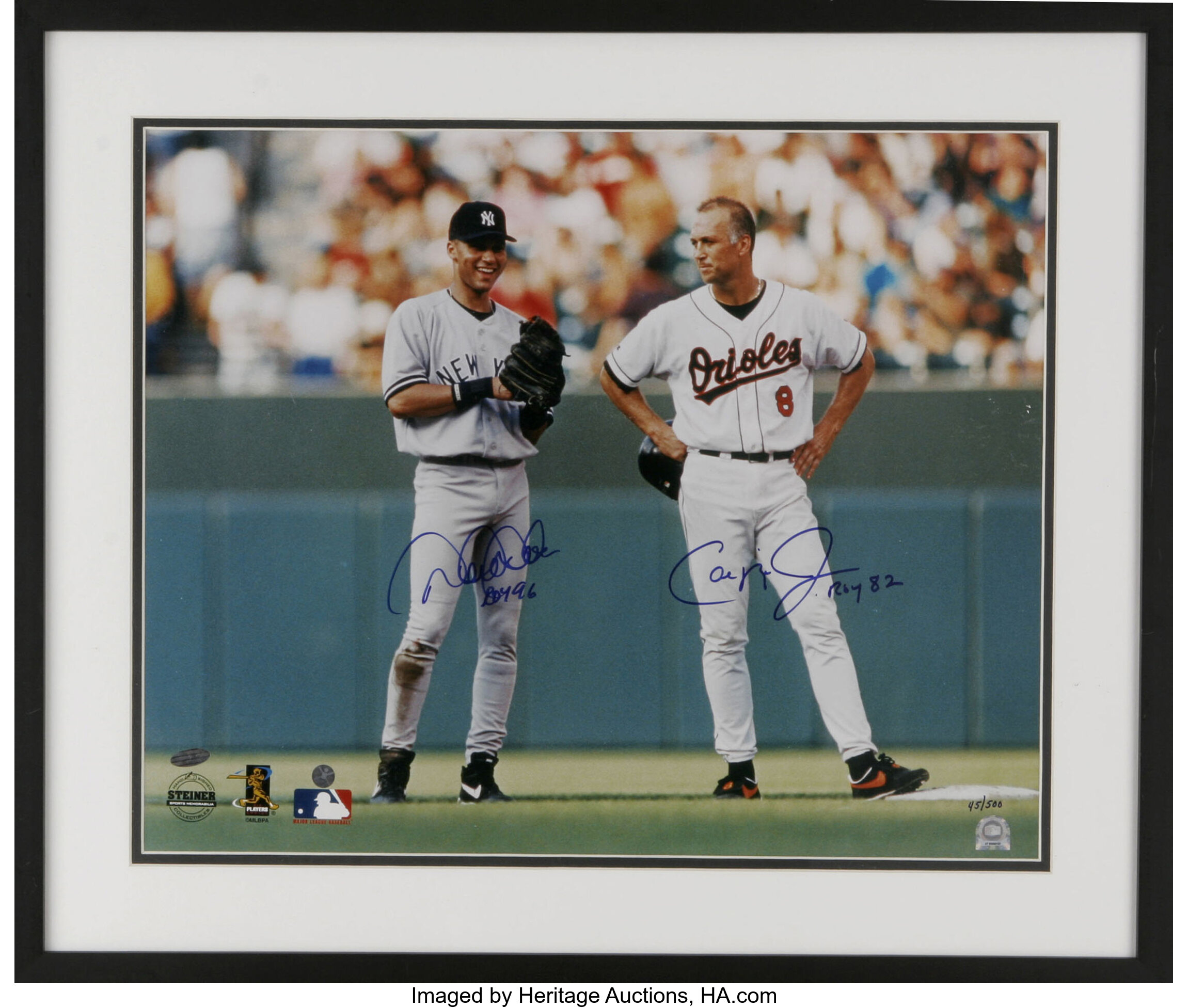 Lot Detail - Derek Jeter & Cal Ripken Jr Autographed 20x24 Framed Photo  (Pick up Only)