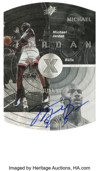 1997-98 SPx Silver Signed Michael Jordan #6. The silver variation