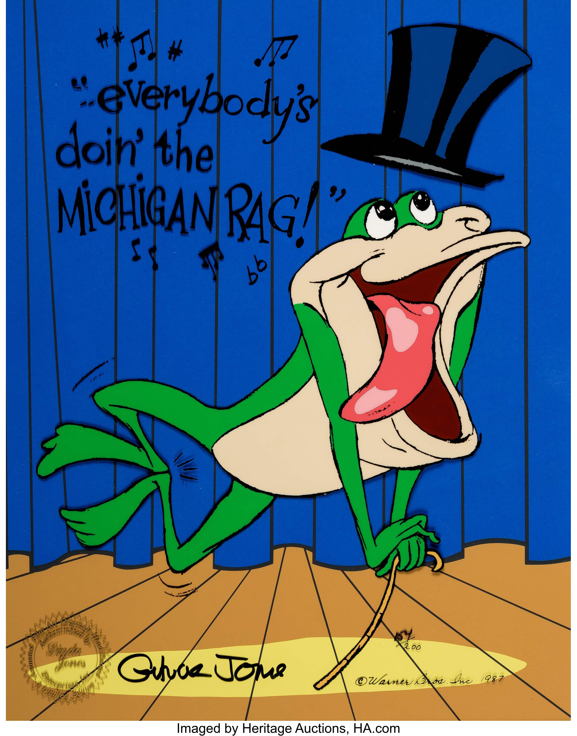 Chuck Jones Michigan Rag Michigan J Frog Limited Edition Cel Lot 13122 Heritage Auctions