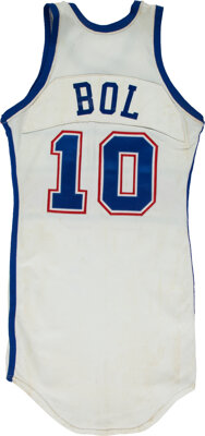 Men's Mitchell & Ness Manute Bol Blue Washington Bullets 1985-86 Hardwood Classics Swingman Jersey