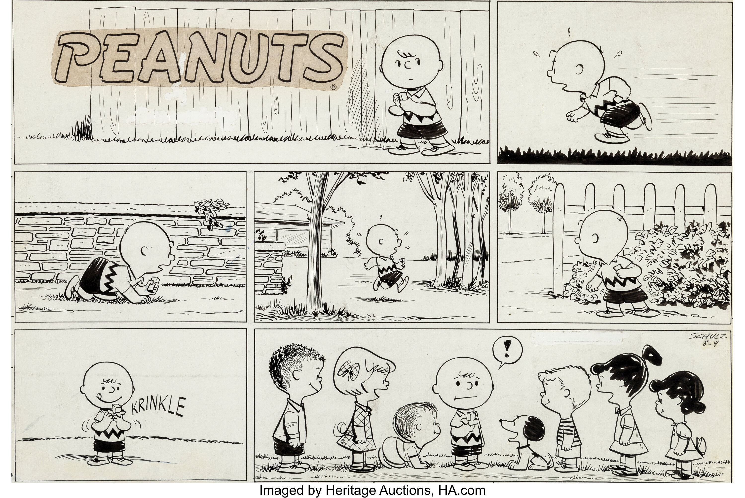 Charles Schulz Peanuts Sunday Comic Strip Charlie Brown and