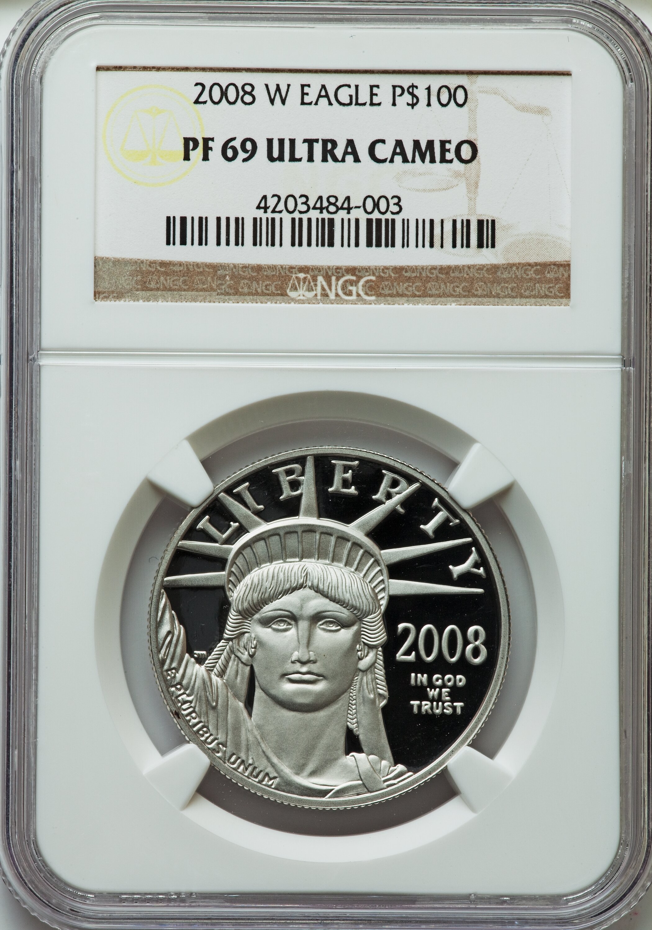 2008 W 100 One Ounce Platinum Eagle Pr69 Ultra Cameo Ngc Ngc Lot 29859 Heritage Auctions