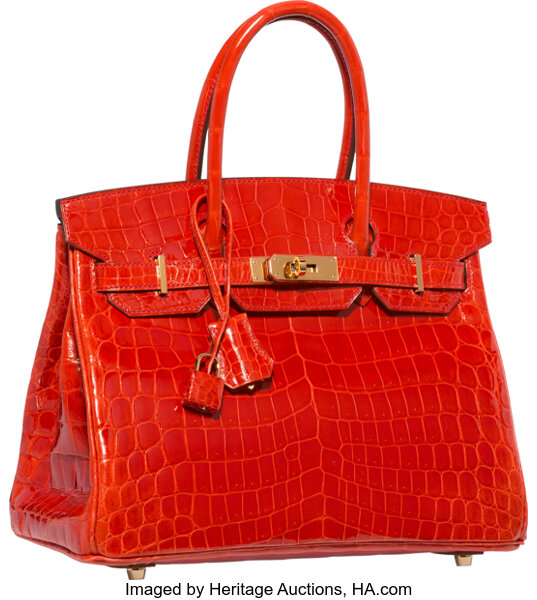 Hermes Birkin 30 Geranium Shiny Niloticus Croc Gold Hardware, Luxury, Bags  & Wallets on Carousell