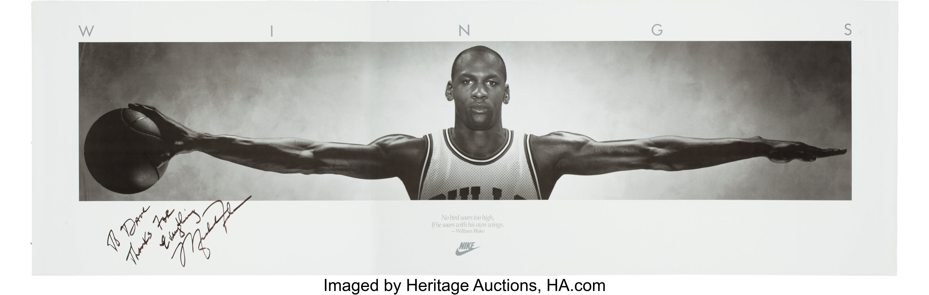 Michael Jordan Wings Poster, Michael Jordan Wings Print, Michael Jordan  Autographed Photo