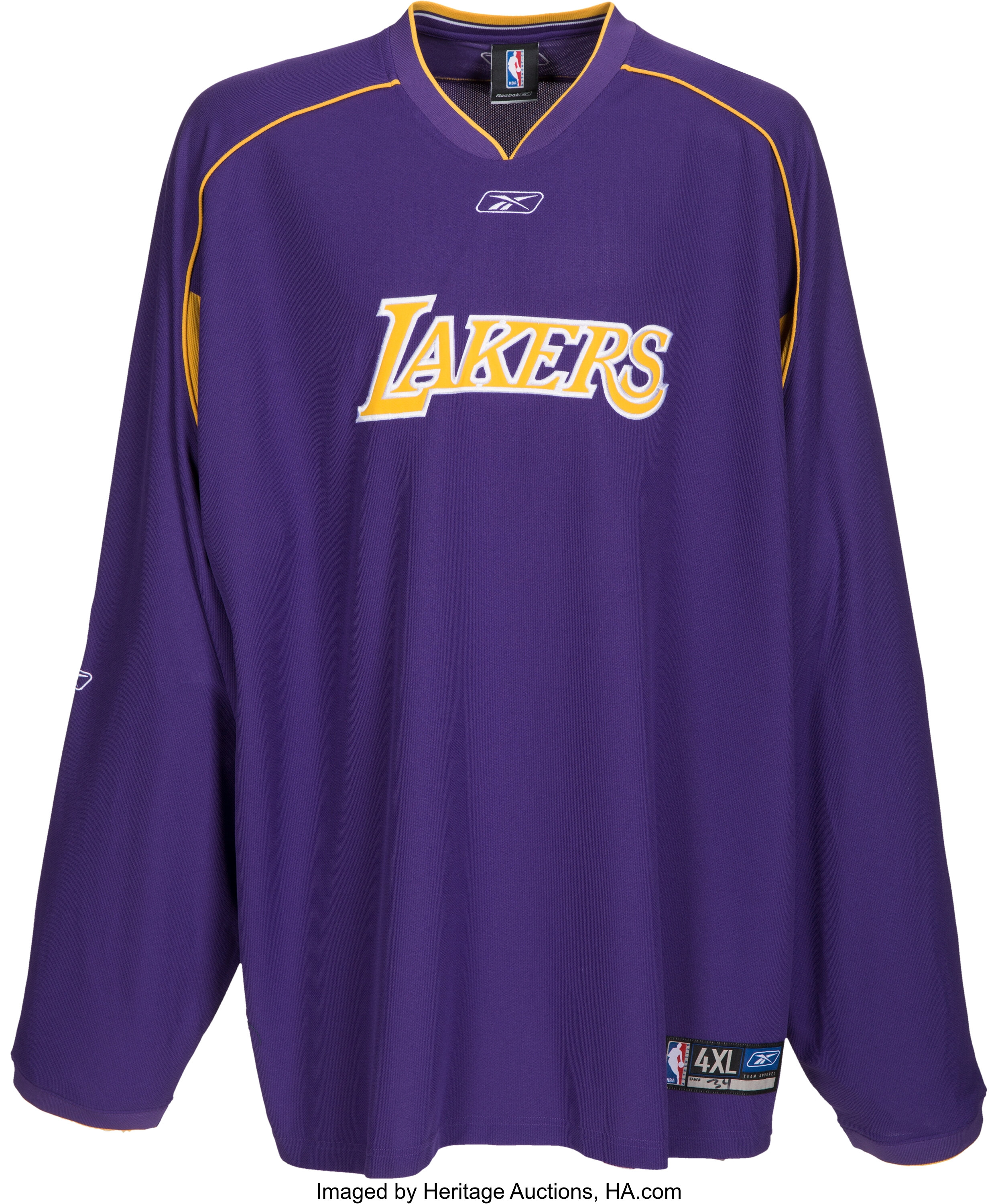 Lot Detail - Los Angeles Lakers Long Sleeve Warm-Up Shooting Shirt