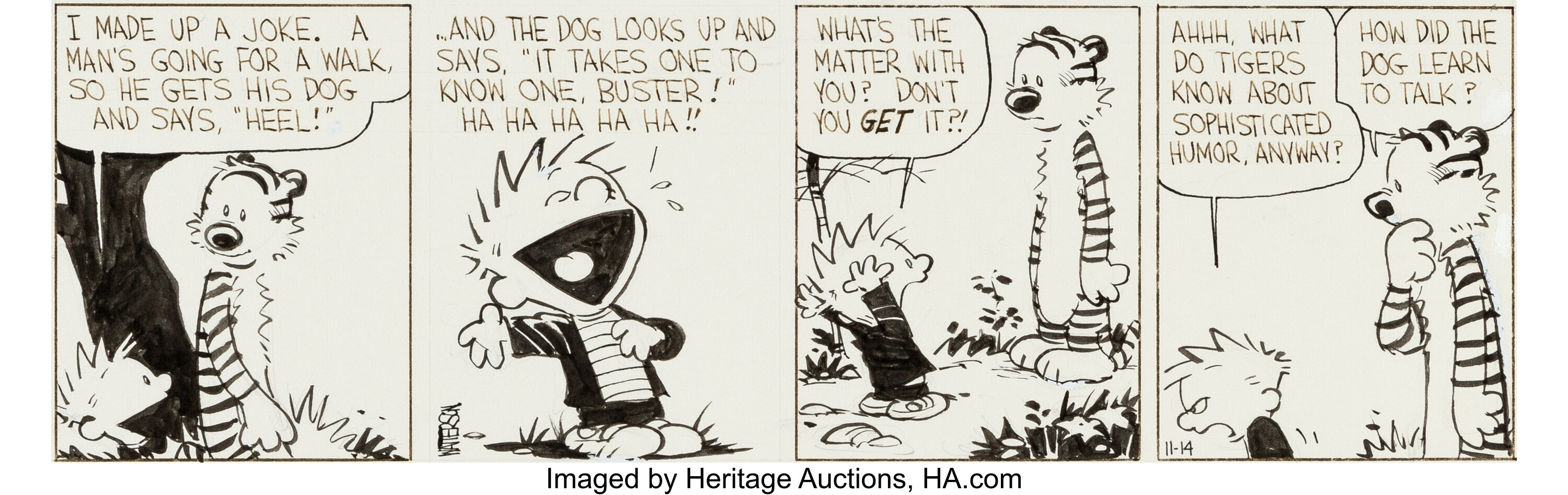 Bill Watterson Calvin And Hobbes Daily Comic Strip Original Art Lot 92306 Heritage Auctions 5491