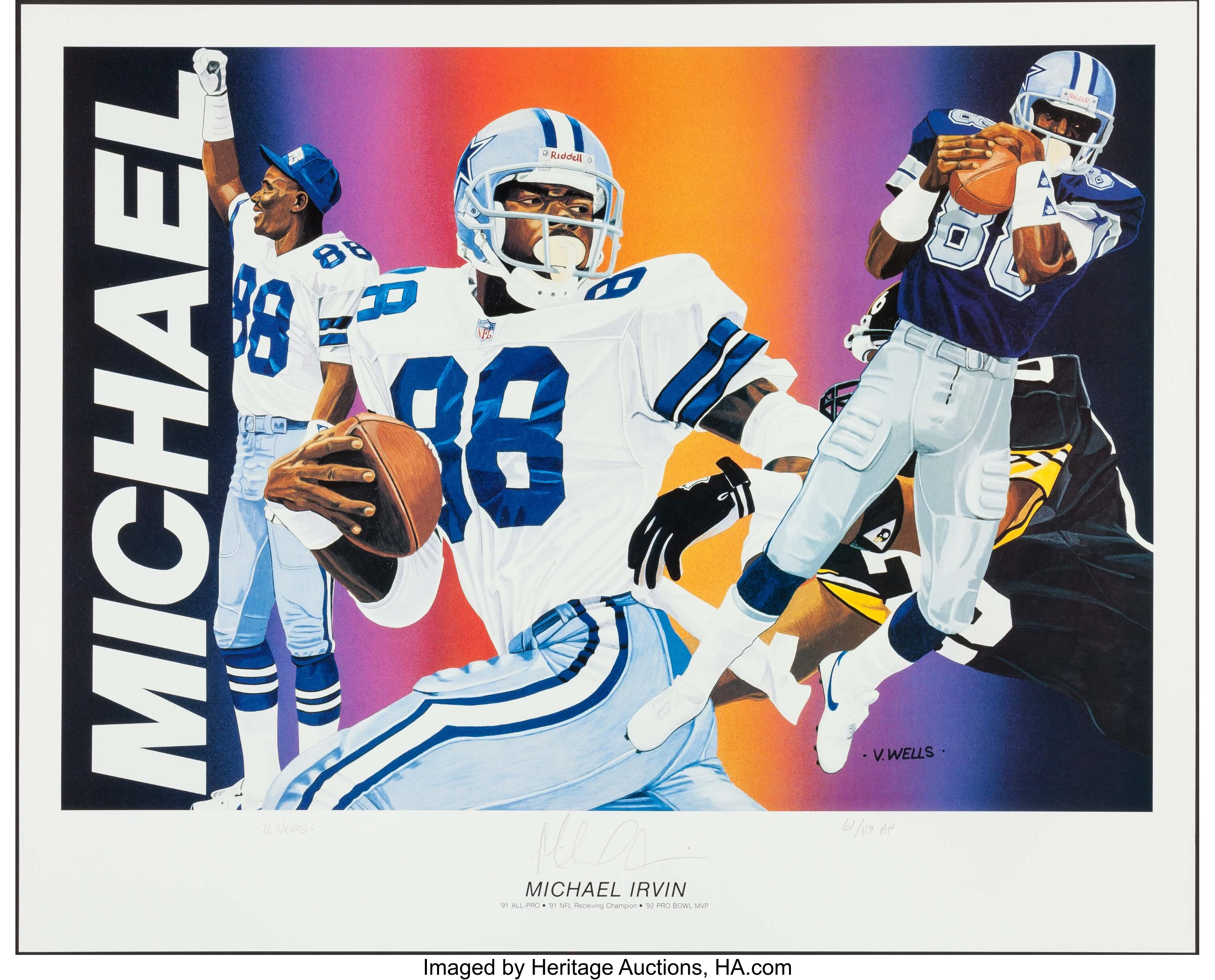 Dallas Cowboys All-Time Greats Multi-Signed Lithograph. The Dallas