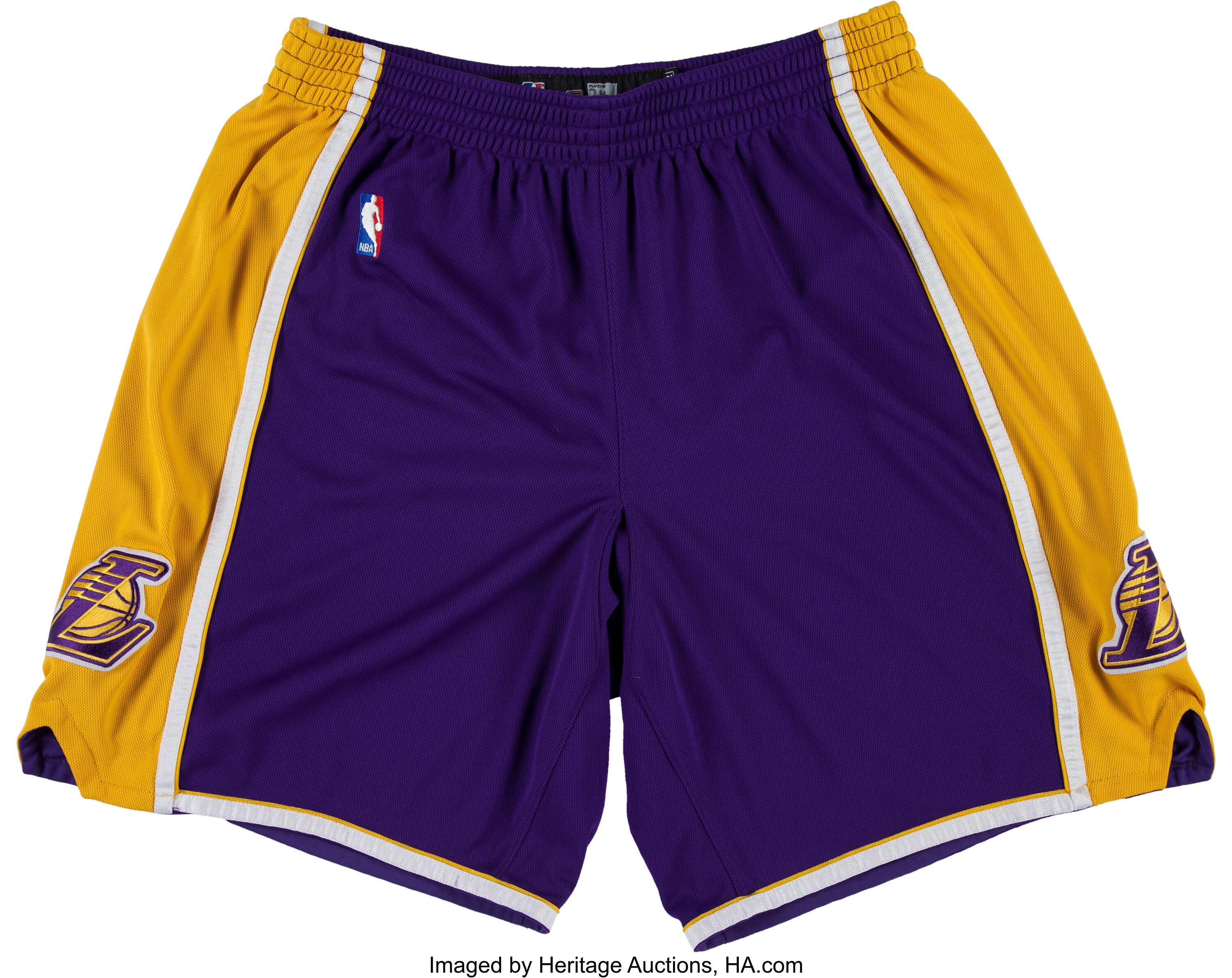 LOS ANGELES LA LAKERS NBA Shorts Champion Vintage Retro Kobe AUTHENTIC  EUROCUT L