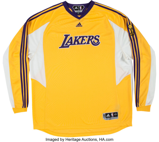 Lot Detail - Los Angeles Lakers Long Sleeve Warm-Up Shooting Shirt