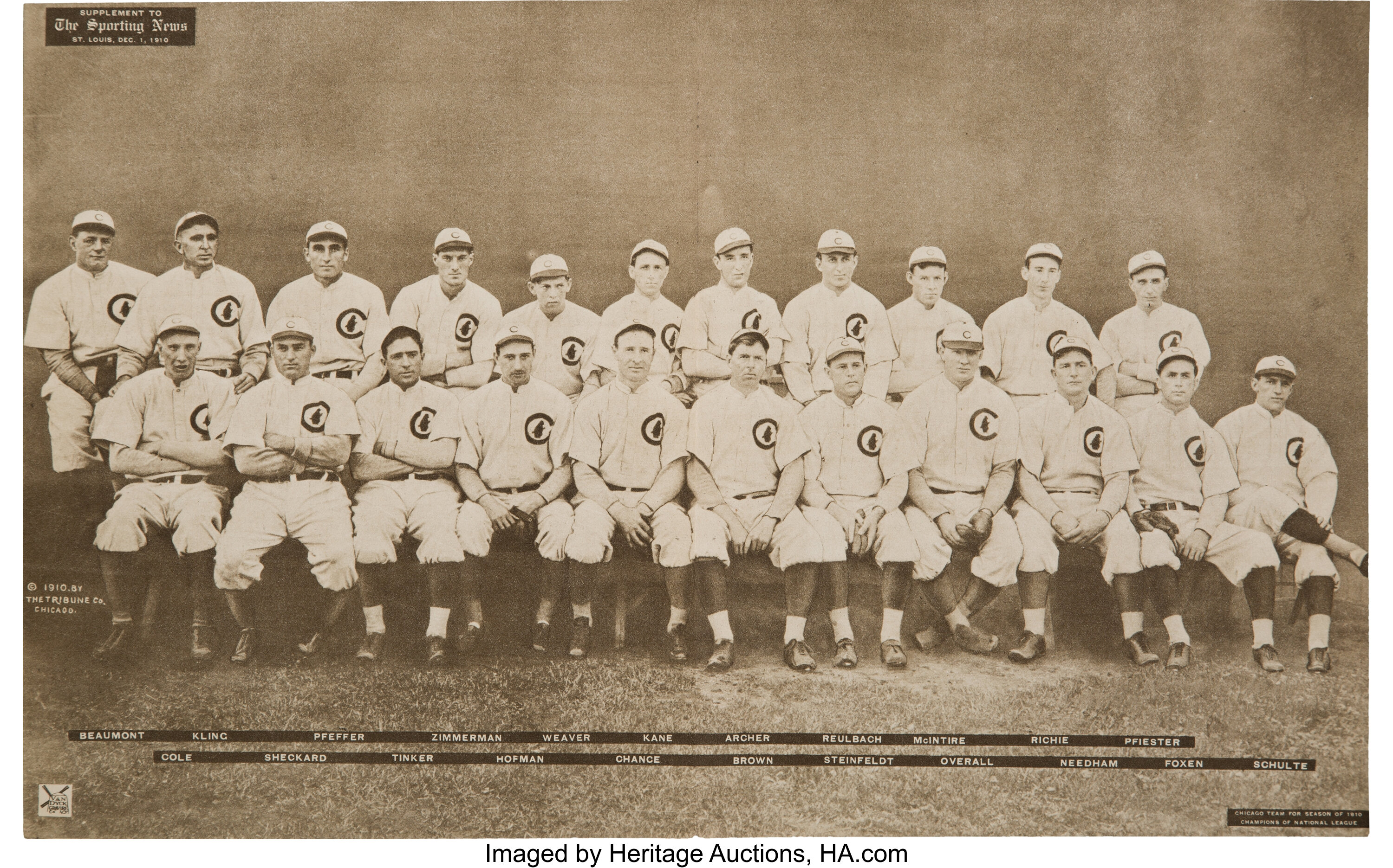 1910 Chicago Cubs by The Sporting News