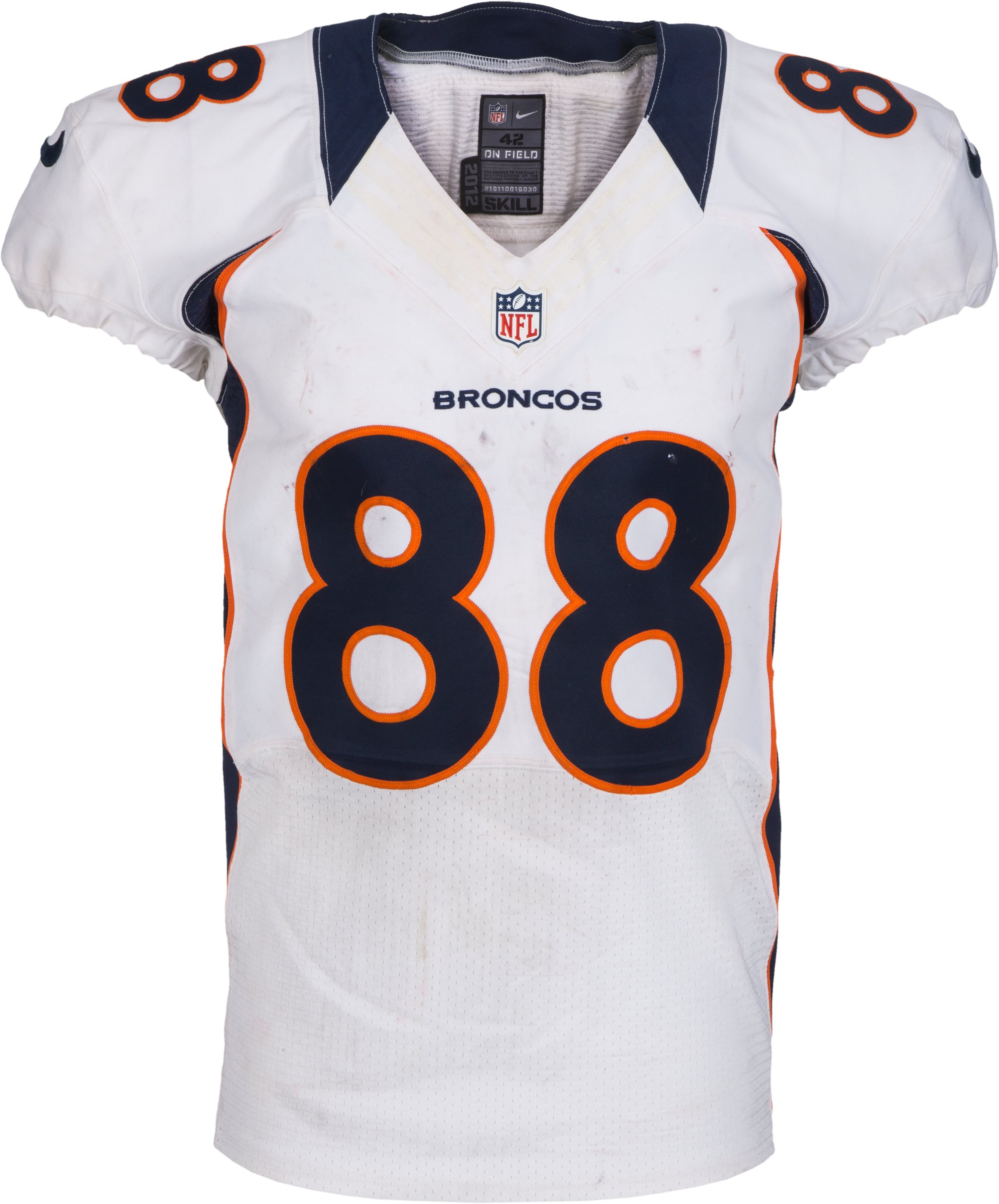 2012 Demaryius Thomas Game Worn Denver Broncos Jersey - Used 10/7, Lot  #83717