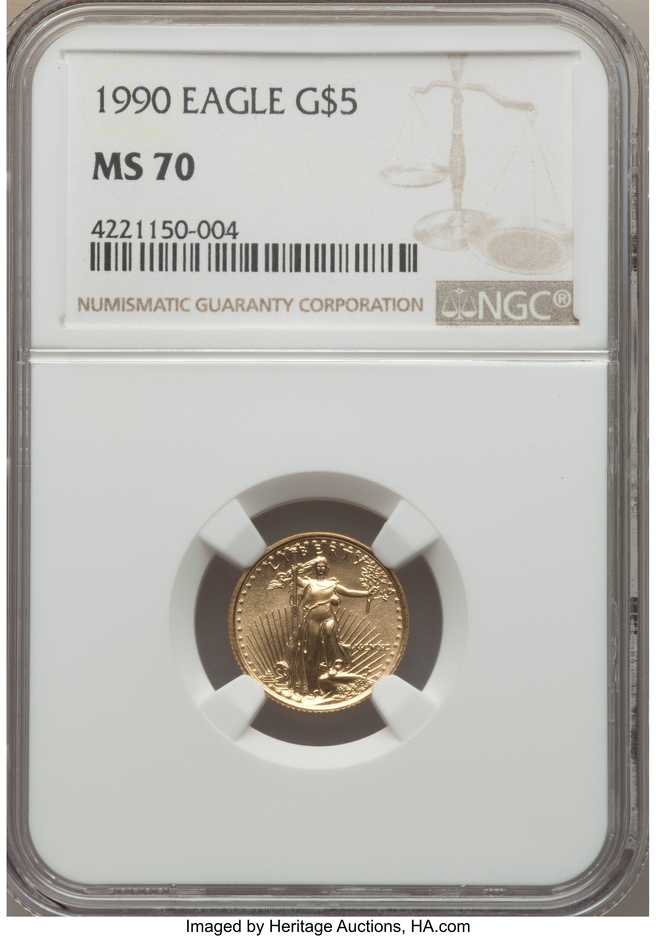 1990 5 Tenth Ounce Gold Eagle Ms70 Ngc Modern Bullion