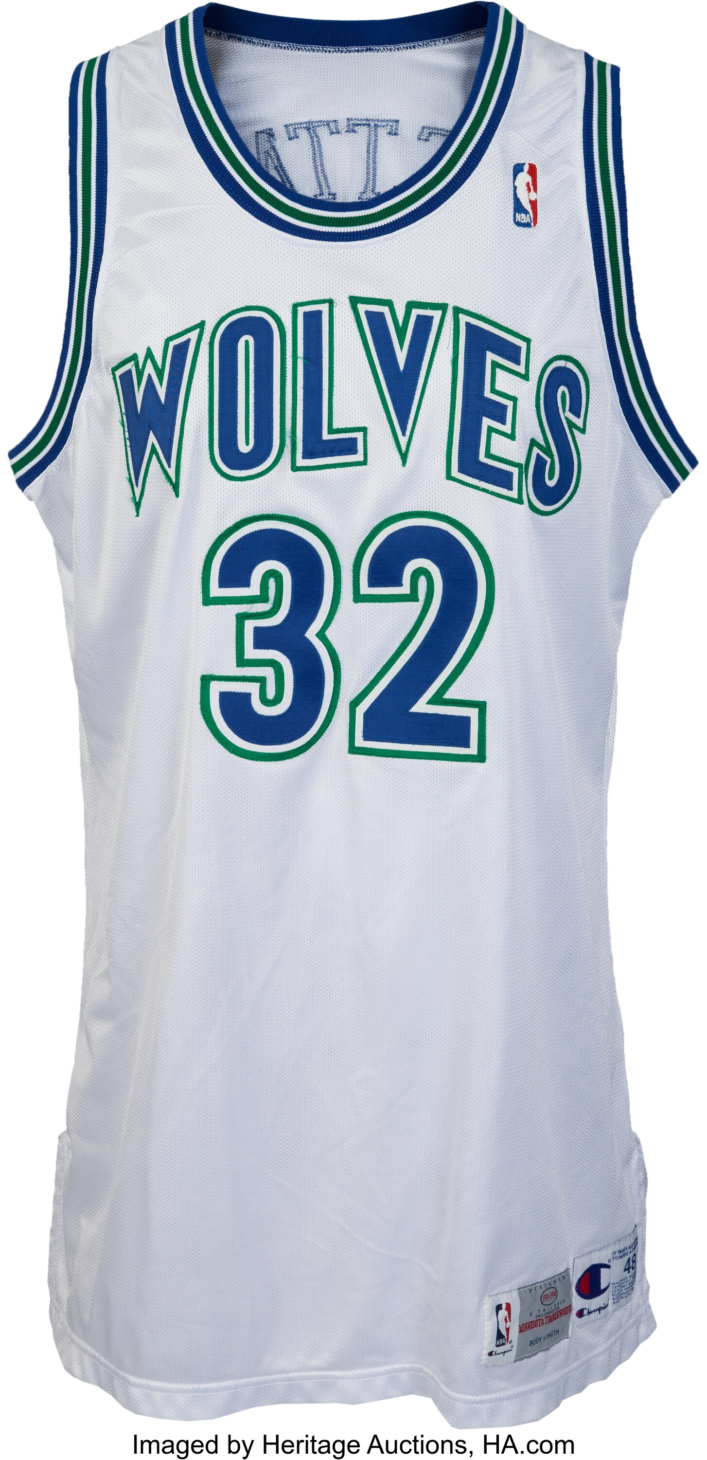 1996-02 AUTHENTIC MINNESOTA TIMBERWOLVES CHAMPION SHOOTING SHIRT