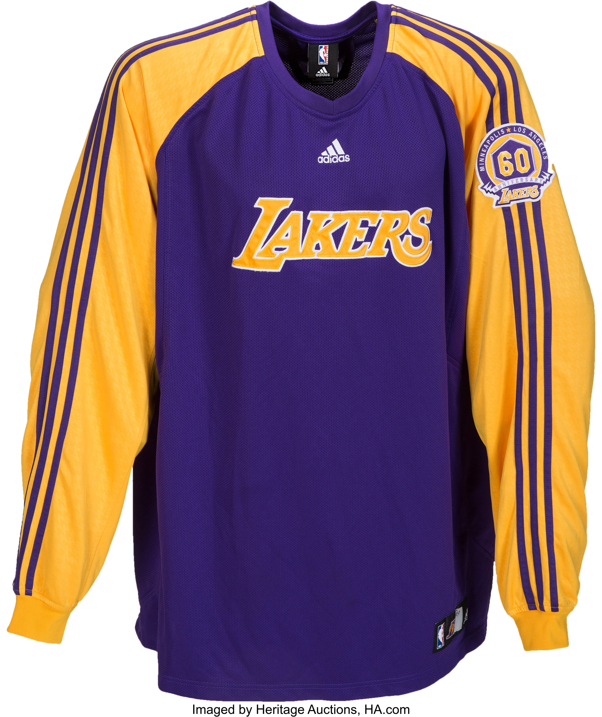 Lot Detail - 1998 Kobe Bryant L.A. Lakers Warm-Up/Shooting Shirt