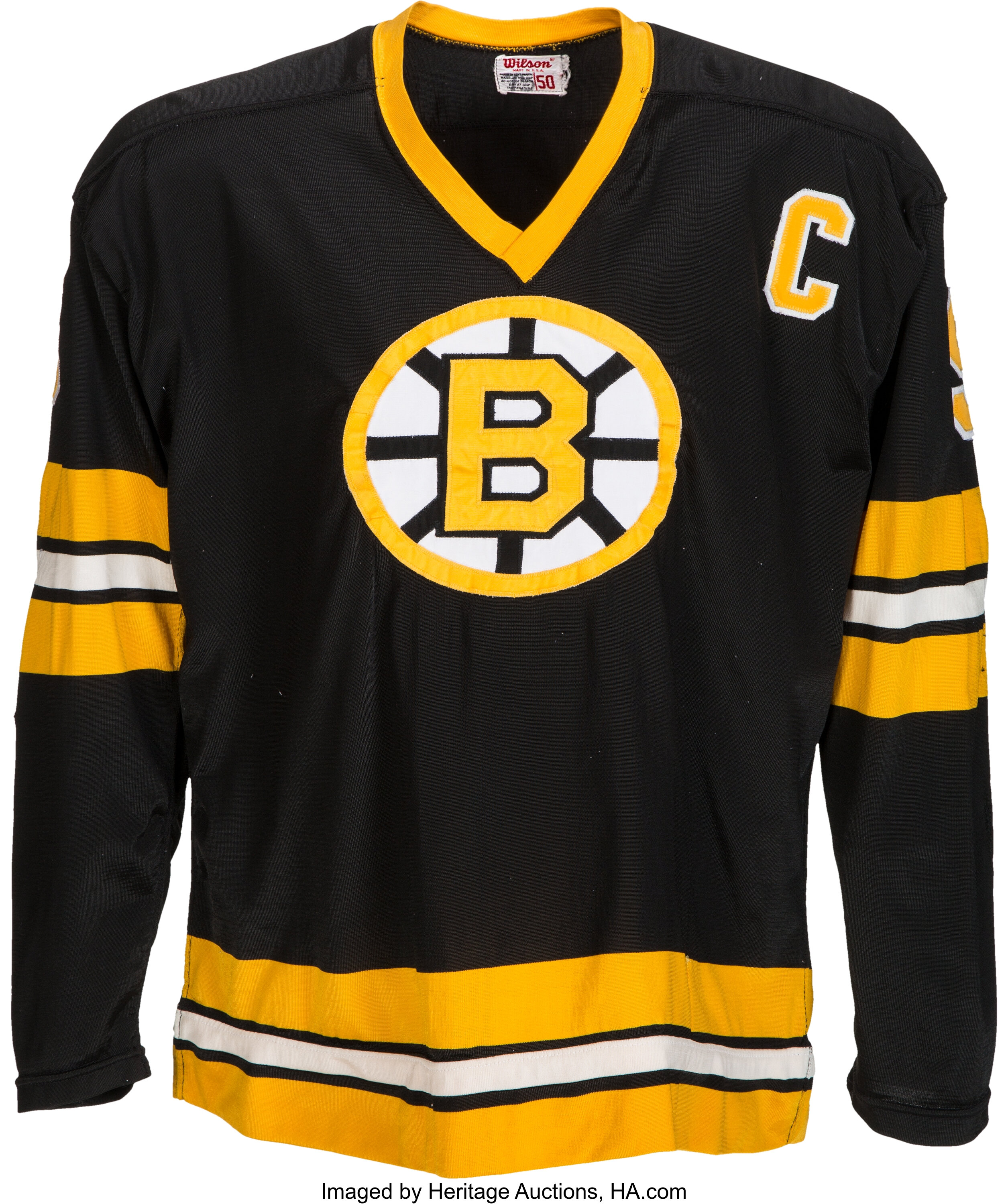 1973-74 Johnny Bucyk Game Worn Boston Bruins Jersey. Hockey