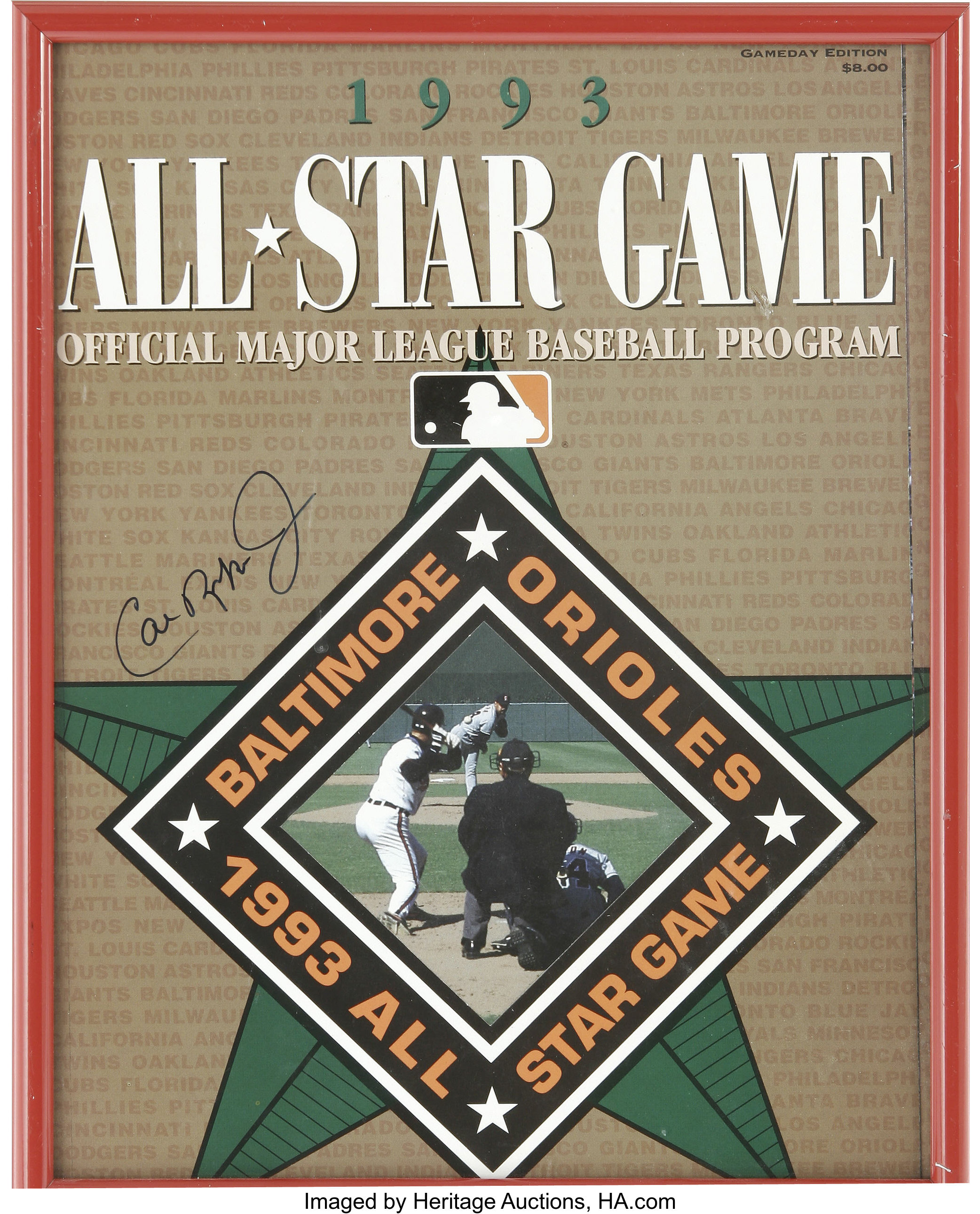 1993 All-Star Game Program Signed By Cal Ripken, Jr. Perfect | Lot ...