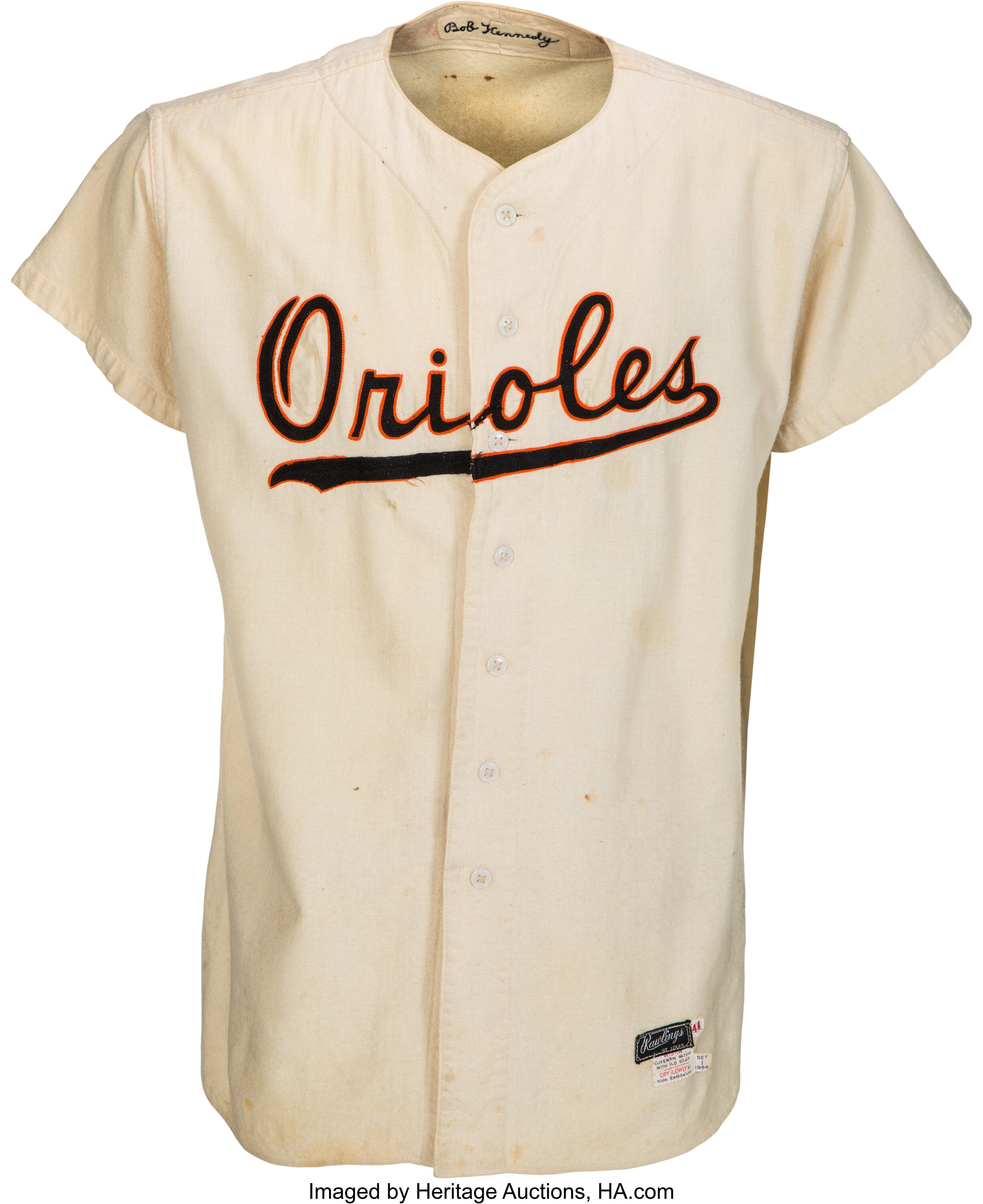 1954 Bob Kennedy Game Worn Baltimore Orioles Jersey--Birth of a, Lot  #81999