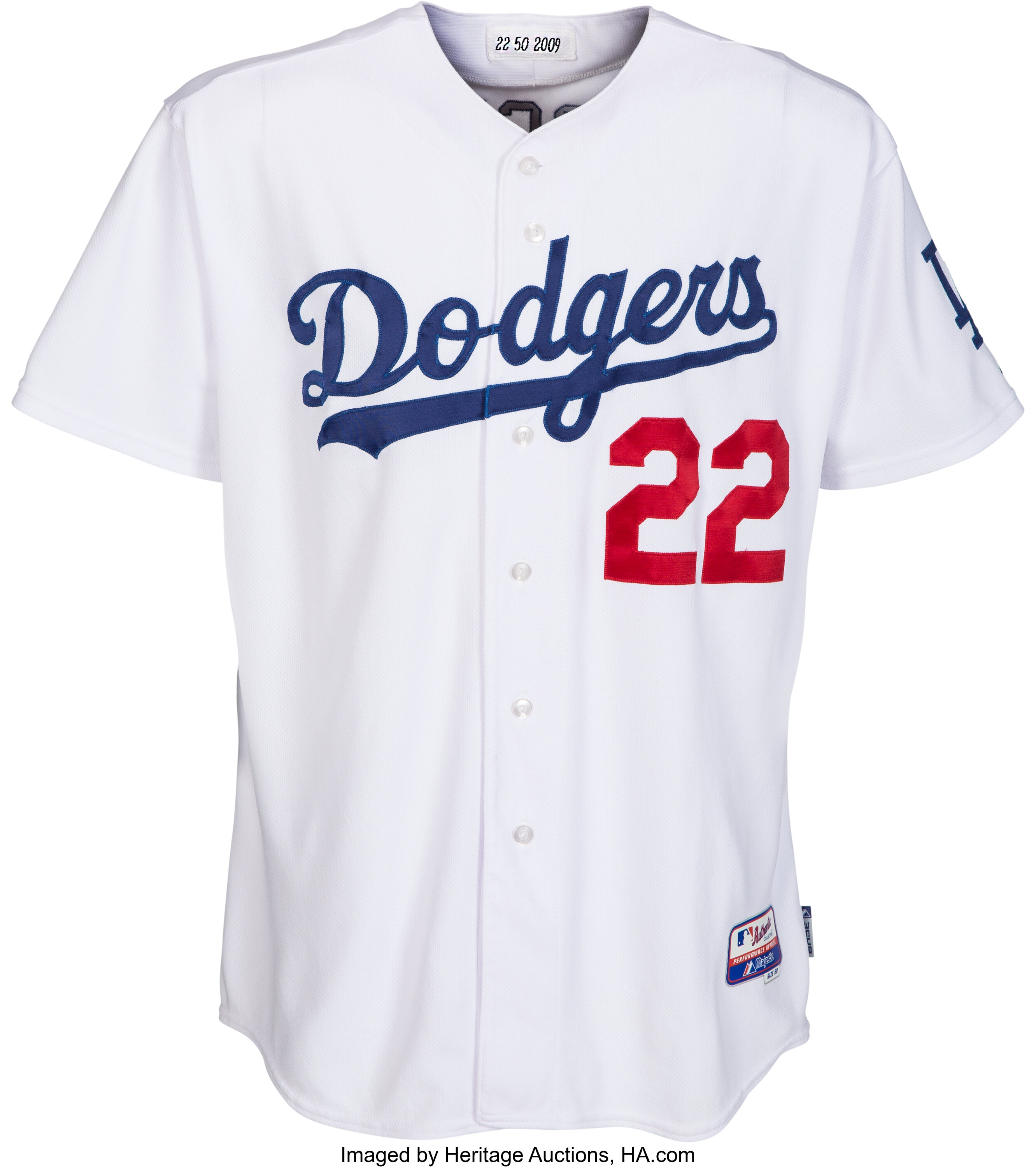 2009 Clayton Kershaw Game Worn, Signed Los Angeles Dodgers Jersey ...