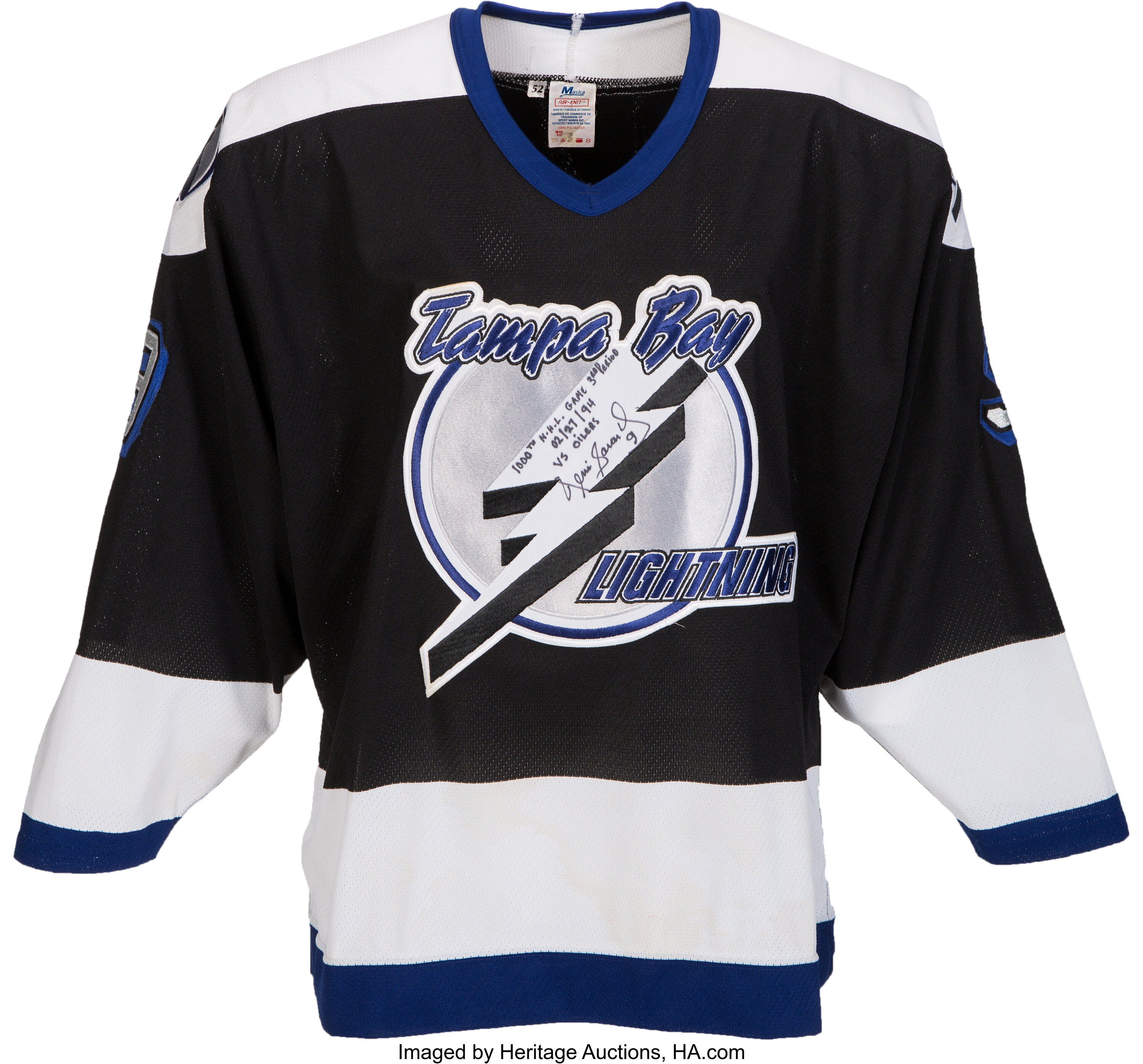 1993 94 Denis Savard Game Worn Tampa Bay Lightning Jersey With Lot 82443 Heritage Auctions