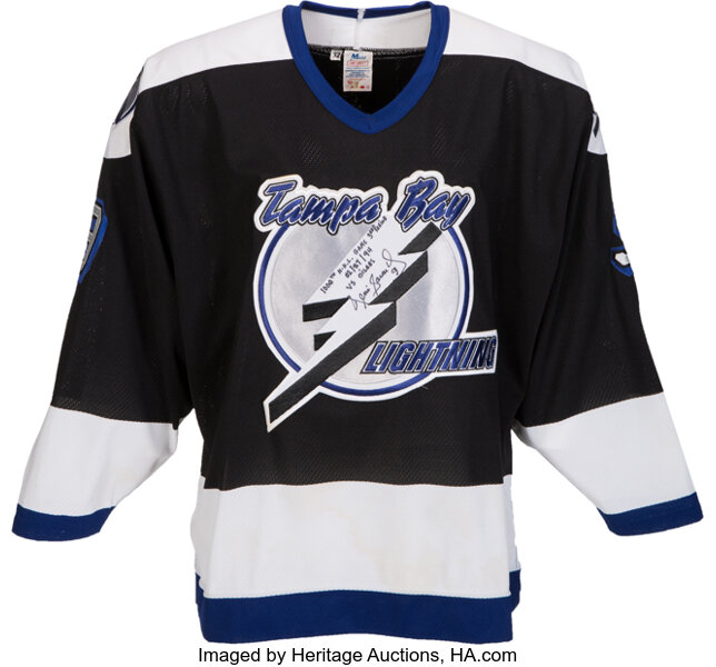 1993 94 Denis Savard Game Worn Tampa Bay Lightning Jersey with Lot 82443 Heritage Auctions