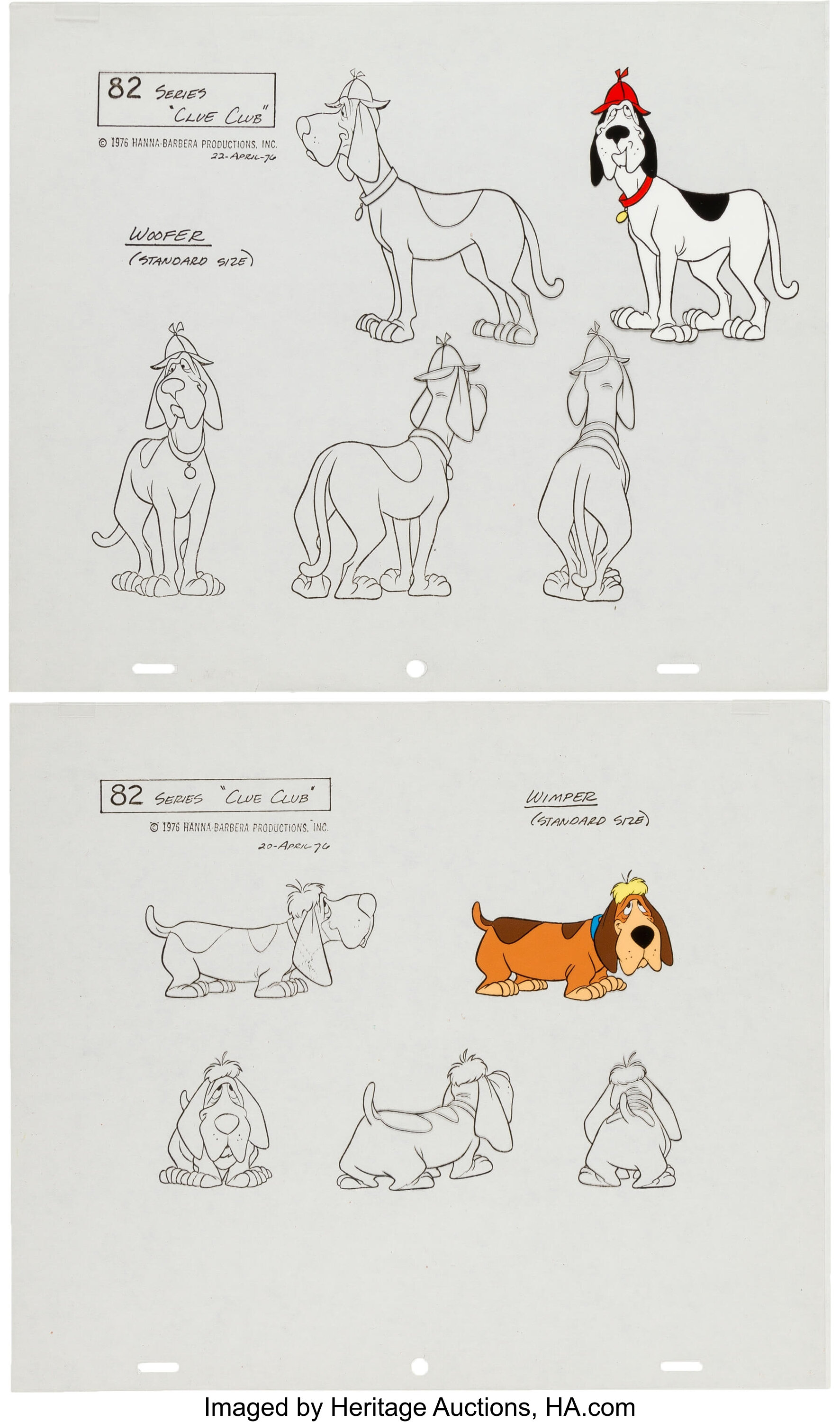 Clue Club (aka Woofer & Wimper, Dog Detectives) Color Model Cel | Lot  #12115 | Heritage Auctions