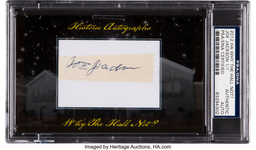 Shoeless Joe Jackson ~ 2019 Supreme Cuts ~ Facsimile Autograph