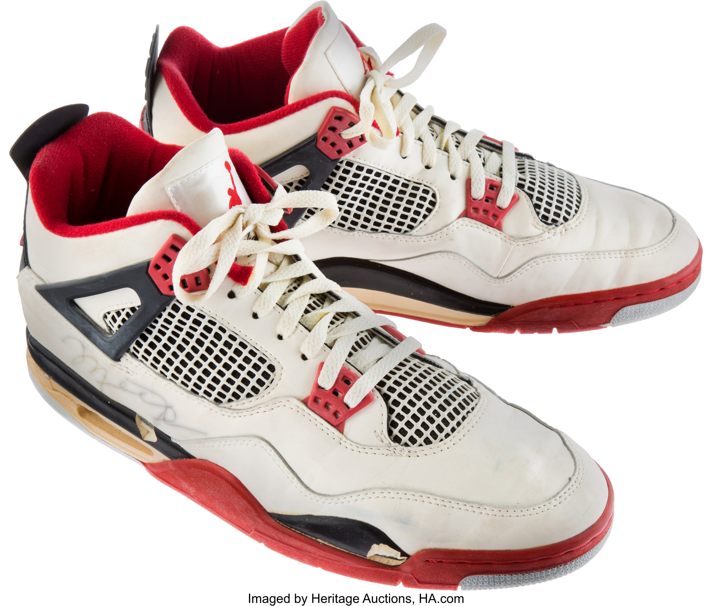 1988-89 Michael Jordan Game Worn, Signed Nike Air Jordan IV Shoes. | #82317 | Heritage Auctions