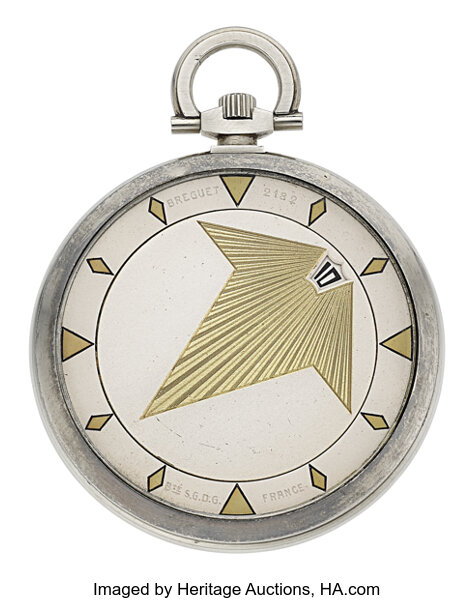 Breguet Very Fine Rare 18k Gold Wandering Hour Pocket Watch