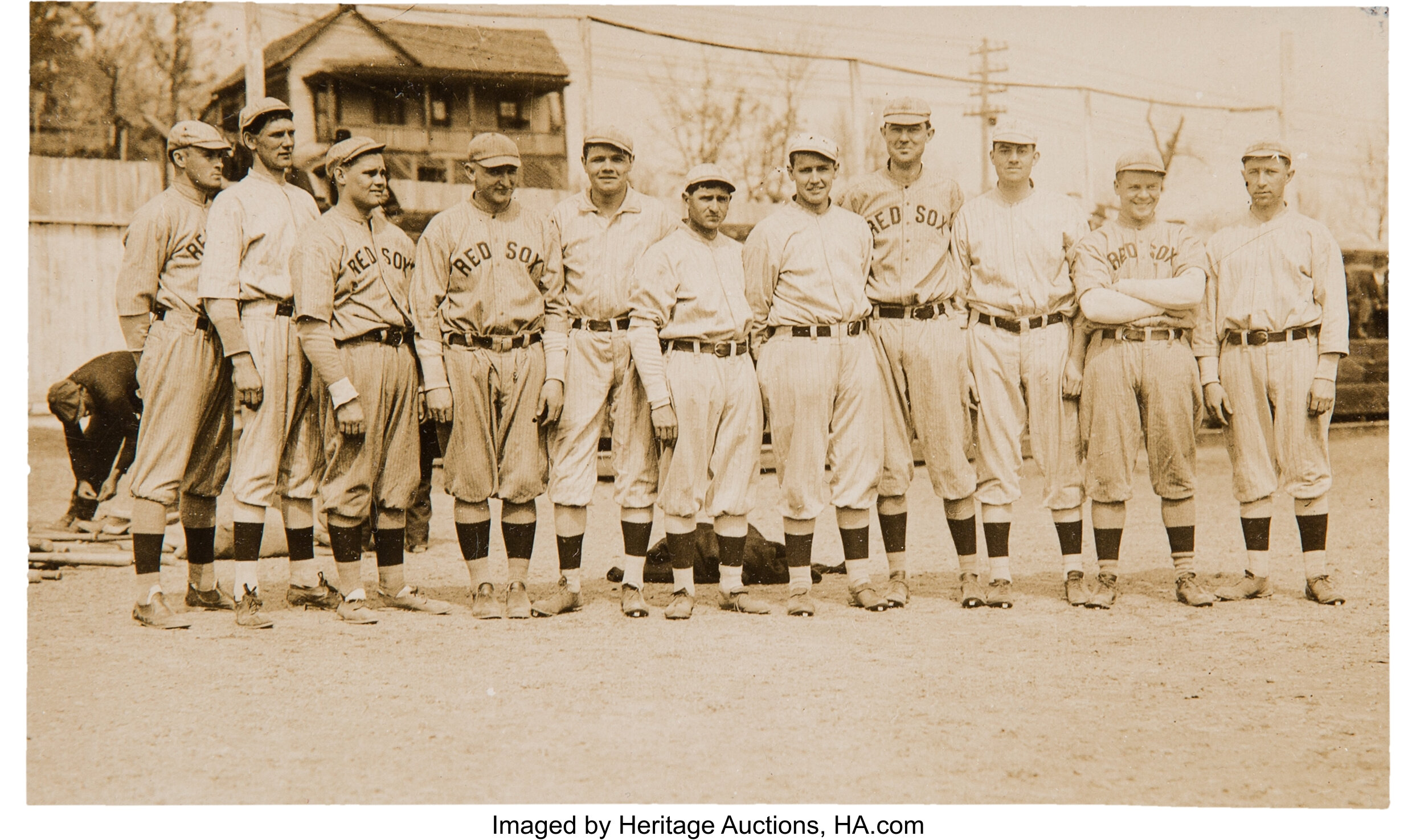 Babe Ruth Red Sox Ff Portrait Metal Print by Transcendental Graphics 