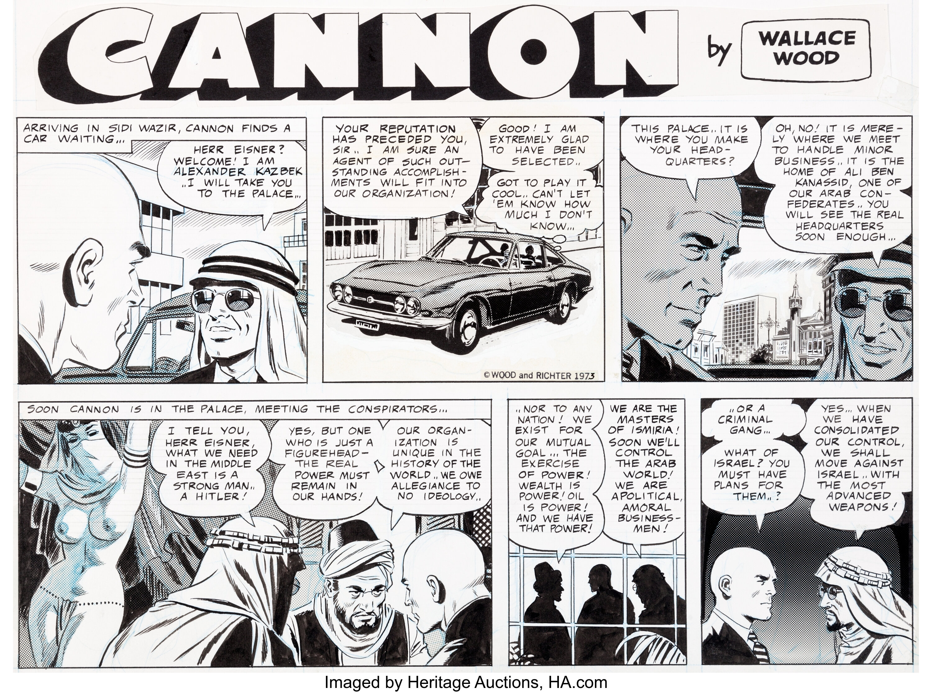 Wally Wood Cannon Partial Comic Strip #C123 Original Art (Wood and ...