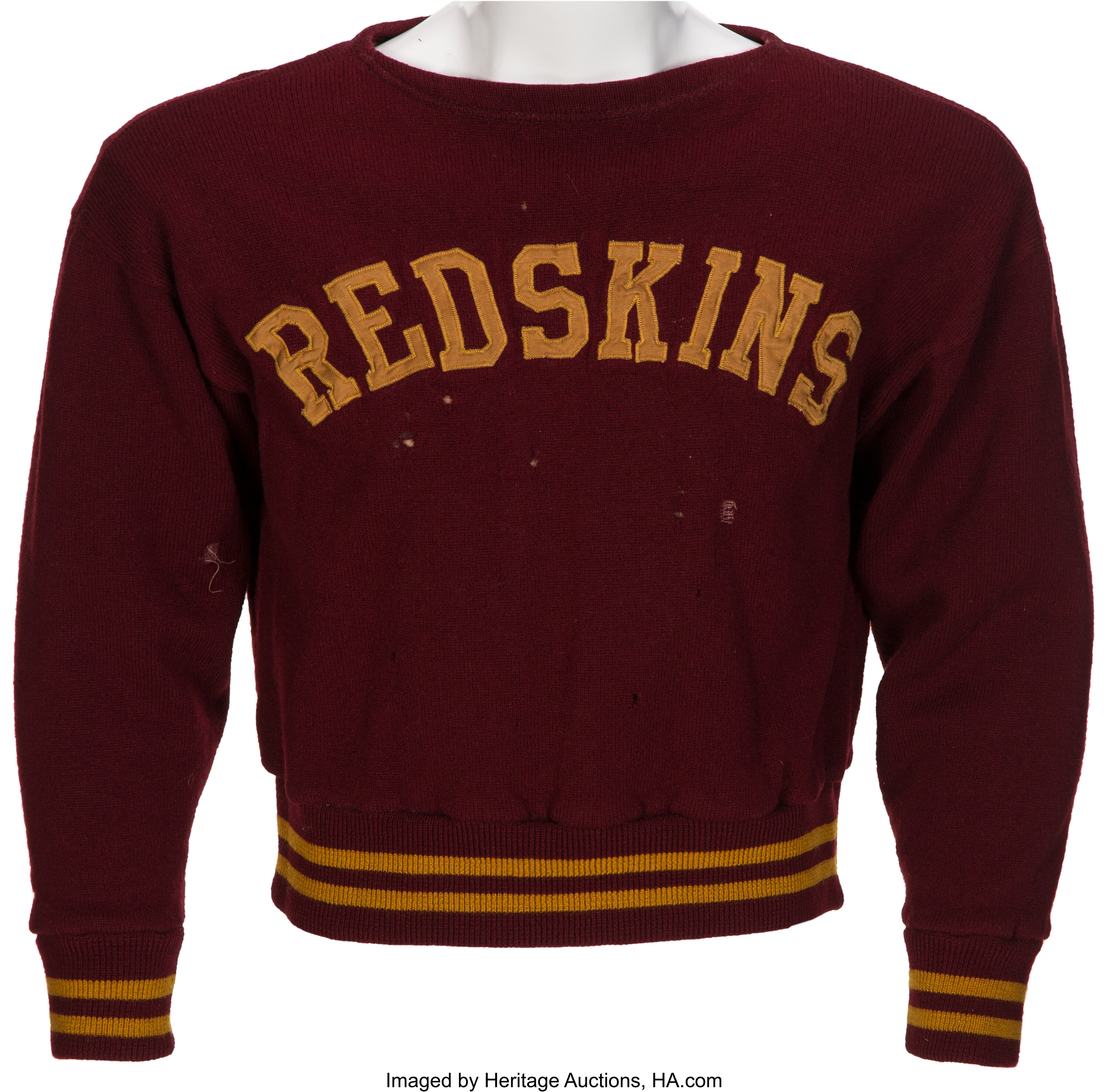 1943-45 Washington Redskins Game Worn Player's Sweater.