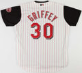 KEN GRIFFEY JR.  Cincinnati Reds 1970's Home Majestic Throwback Baseball  Jersey