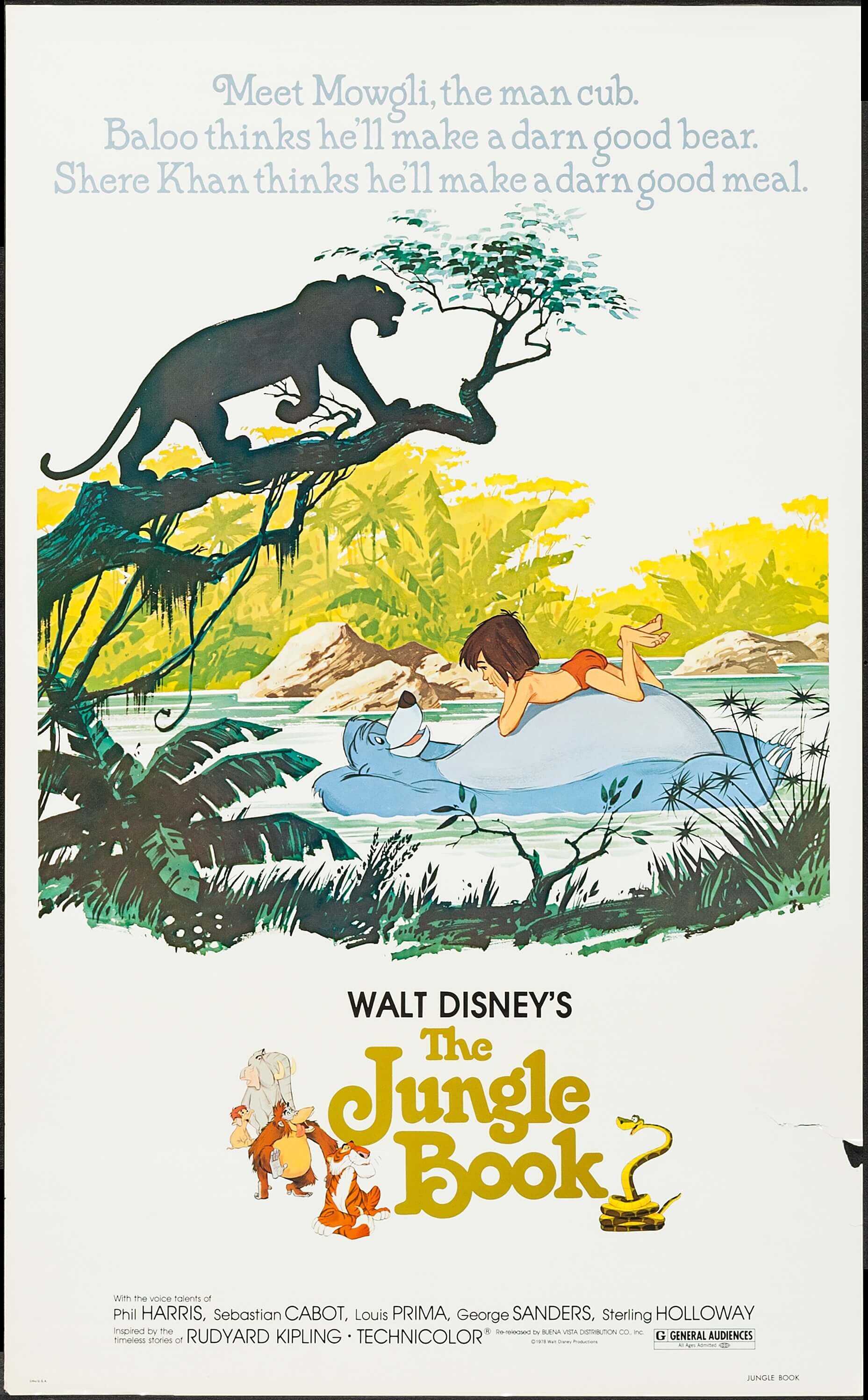 Cartoon Jungle Xxx Video - The Jungle Book & Other Lot (Buena Vista, R-1978). One Sheet (27\