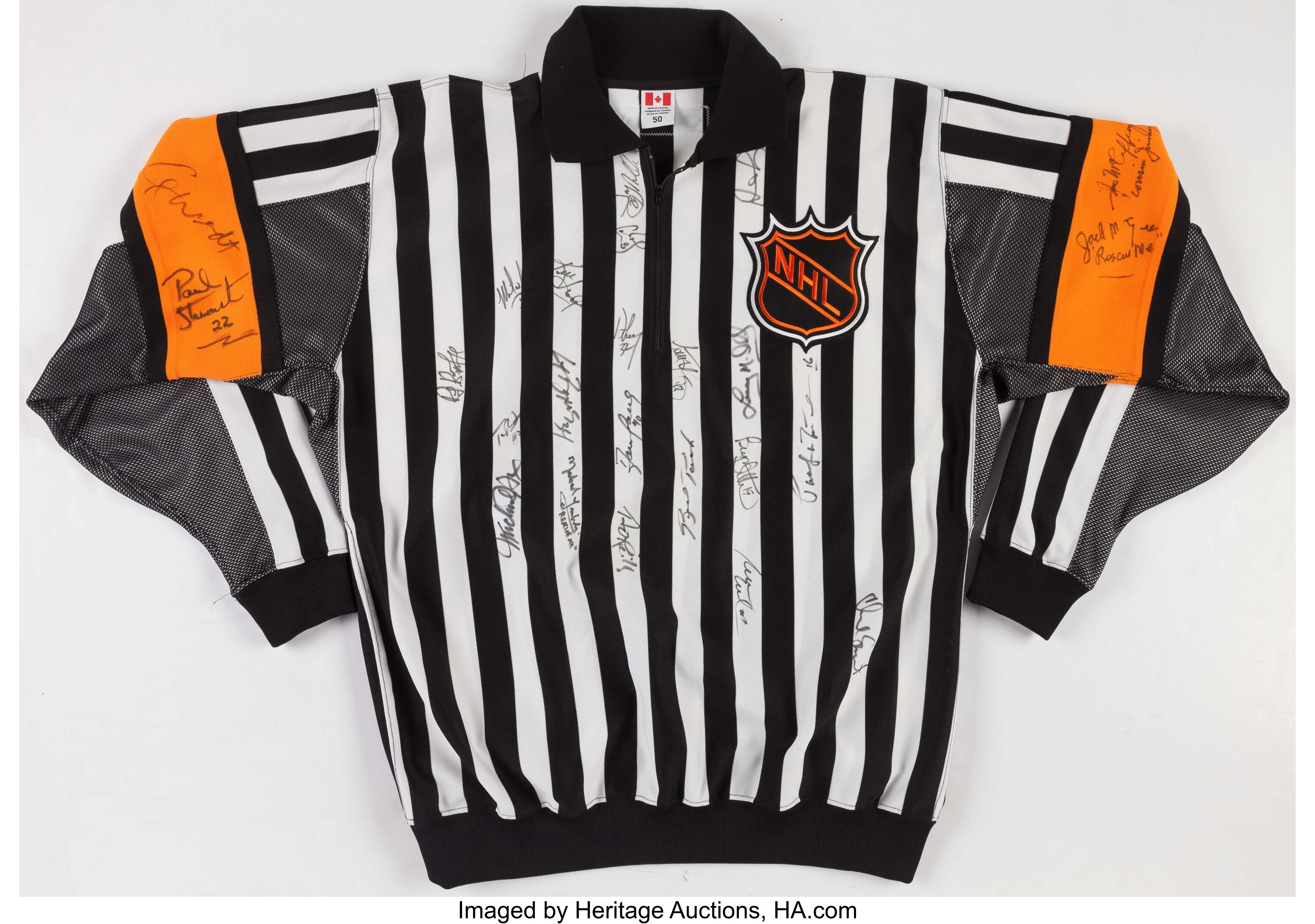 Paul Stewart Signed NHL Referee Jersey With 1010th Game Inscription