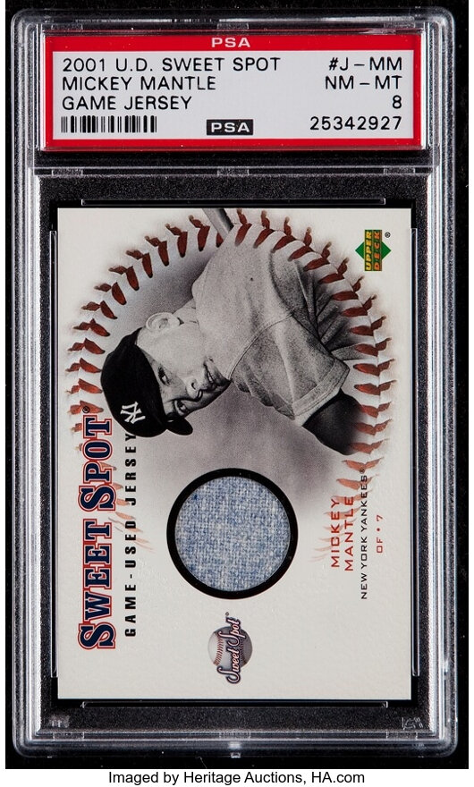 2001 Upper Deck Sweet Spot Game Jersey Mickey Mantle #J-MM PSA, Lot #43055