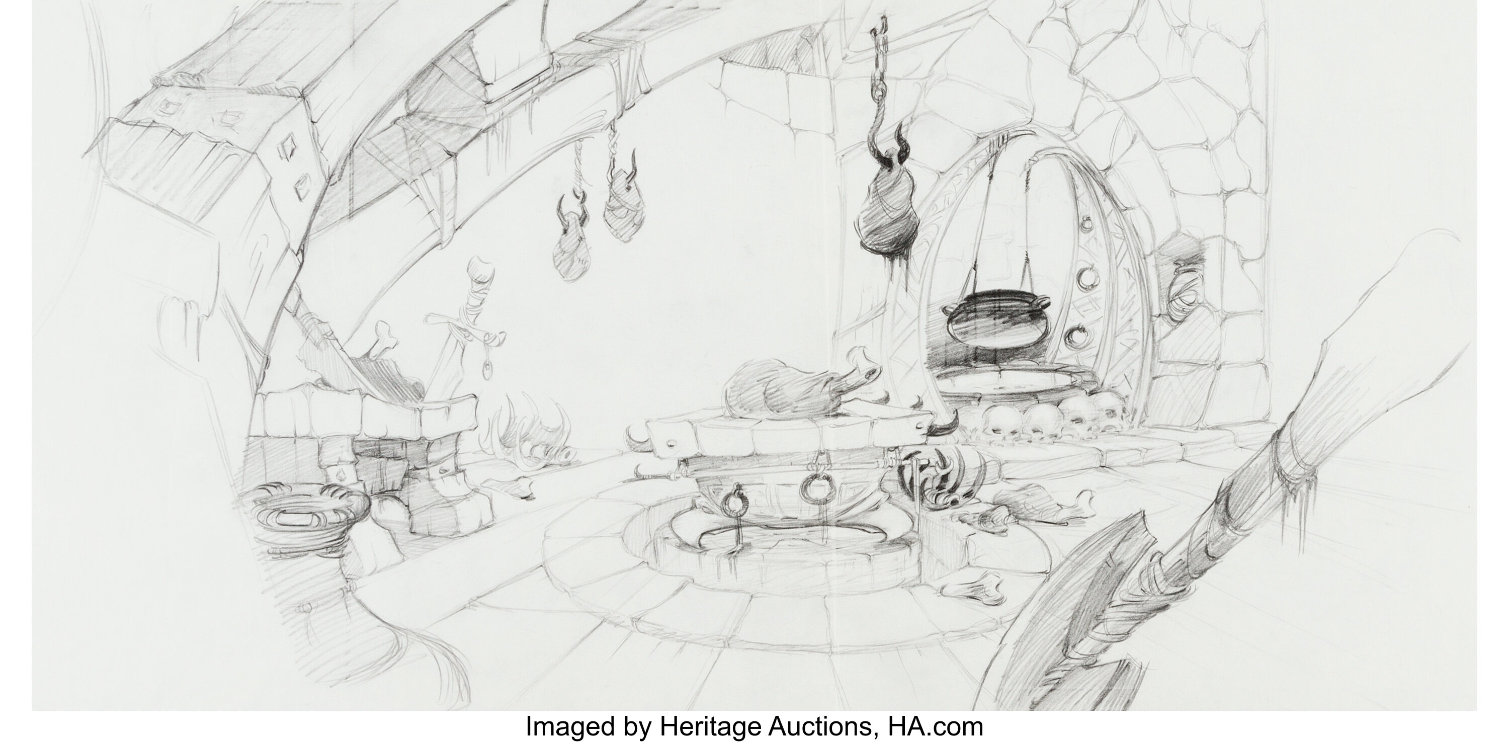 The Black Cauldron Castle Layout Drawing Walt Disney 1985